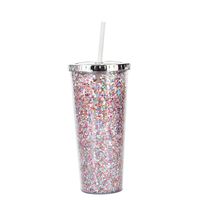 2021 New Plastic Straw Cup Glitter Water Cup Wholesale Cold Drink Cup sku image 15