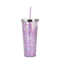 2021 New Plastic Straw Cup Glitter Water Cup Wholesale Cold Drink Cup sku image 17