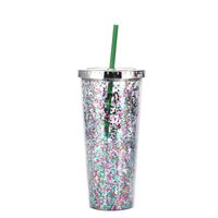 2021 New Plastic Straw Cup Glitter Water Cup Wholesale Cold Drink Cup sku image 18