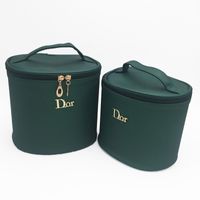 Fashion New Pu Cylinder Cosmetic Bag Portable Travel Toiletry Bag sku image 1