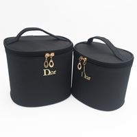 Fashion New Pu Cylinder Cosmetic Bag Portable Travel Toiletry Bag sku image 2