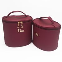 Fashion New Pu Cylinder Cosmetic Bag Portable Travel Toiletry Bag sku image 5