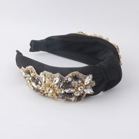 New Fashion Temperament Chiffon Cloth Rhinestone Pearl Geometric Flower Headband Women's Ball Travel Gift Hair Accessories Headdress sku image 1