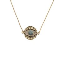 Cross-border Independent Station Jewelry New Copper Plated Real Gold European And American Fashion Devil's Eye Necklace European And American sku image 1