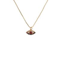 Copper Gold-plated Zircon Jewelry European And American Cross-border Retro Turkish Eye Necklace Female  Accessories sku image 2