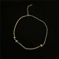 Schlüsselbeinkette Nische Runde Perle Kugelkette Spleißen Mans Stern Schlüsselbeinkette Halskette sku image 1