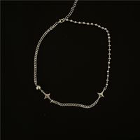 Schlüsselbeinkette Nische Runde Perle Kugelkette Spleißen Mans Stern Schlüsselbeinkette Halskette sku image 2