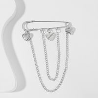 Creative Waist Love Chain Brooch Trend Long Collar Pin Jewelry sku image 1