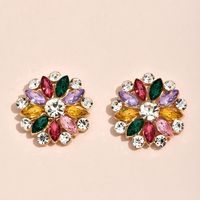 Flower Earrings Simple Full Diamond Zircon Ear Jewelry sku image 3