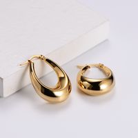 1 Pair French Style Water Droplets Plating Stainless Steel 18K Gold Plated Earrings sku image 4