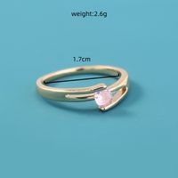 European And American Cross-border Jewelry Fashion Simple Micro-inlaid Pink Zircon Ring Accessories sku image 1
