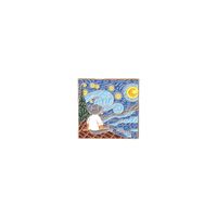 Neue Ölgemälde Legierung Broschen Kreative Van Gogh Sternenhimmel Geometrisches Muster Modellieren Farbe Brosche sku image 1