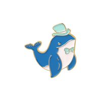 Cute Whale Alloy Stoving Varnish Unisex Brooches sku image 3