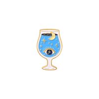 New Starry Sky Map Alloy Brooch Creative Cartoon Wine Glass Milk Cup Shape Dripping Clothes Bag Badge sku image 4