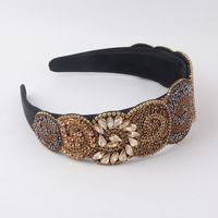 Nouveau Mode Européenne Et Américaine Style Baroque Ronde Gâteau Plein Diamant Géométrique Bandeau Cadeau Pour Dames Personnalité De Danse Mettre En Évidence Coiffe main image 5