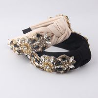 New Fashion Temperament Chiffon Cloth Rhinestone Pearl Geometric Flower Headband Women's Ball Travel Gift Hair Accessories Headdress main image 1