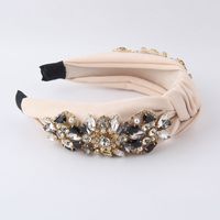 New Fashion Temperament Chiffon Cloth Rhinestone Pearl Geometric Flower Headband Women's Ball Travel Gift Hair Accessories Headdress main image 6