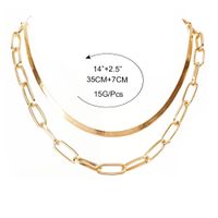 European And American Double-layer Snake Bone Box Chain Necklace main image 6