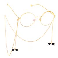 Glasses Rope Fashion Simple Black Sunglasses Pendant Gold Color Chain Sunglasses With Glasses Chain main image 2