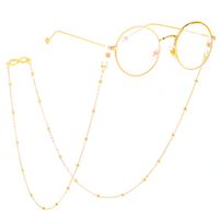 Mode Einfache Goldene Zahl Anhänger Farberhaltende Perlen Metallkette Brillenkette main image 4