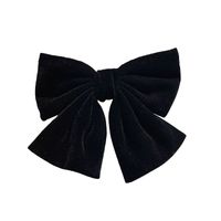 New Hair Accessories Women's Gold Velvet Big Bow Head Clip Personality Ponytail Hairpin Classic Style Spring Clip Factory Direct Sales main image 6