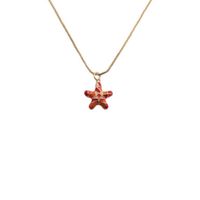 European And American Copper Geometric Dripping Oil Necklace Accessories Gift K Gold Cross-border Starfish Pendant Female Jewelry main image 1