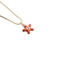 European And American Copper Geometric Dripping Oil Necklace Accessories Gift K Gold Cross-border Starfish Pendant Female Jewelry main image 3