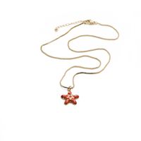 European And American Copper Geometric Dripping Oil Necklace Accessories Gift K Gold Cross-border Starfish Pendant Female Jewelry main image 6
