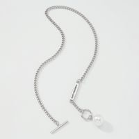 Retro Ot Buckle Single-layer Necklace Imitation Pearl Simple Trendy Alloy Necklace Wholesale main image 4