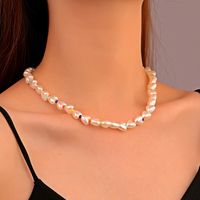 New Heart Pearl Short Necklace European And American Fashion Color Beaded Clavicle Chain Necklace main image 6