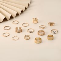 Europäische Und Amerikanische Mode Schmetterling Perle Diamant Hohlmuster Ring Schwanz Ring Set main image 5