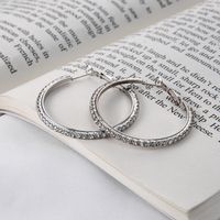 Exaggerated Full Diamond Geometric Circle Earrings main image 6