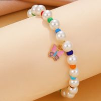 New Oil Dripping Butterfly Necklace European And American Bohemian Color Imitation Pearl Necklace Bracelet Anklet Set main image 5