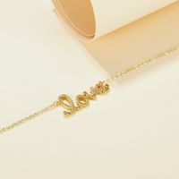 2021 Korean Fashion Niche Design Love Letter Copper Pendant Inlaid Zircon Clavicle Chain main image 3