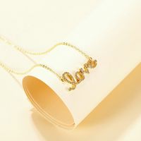 2021 Korean Fashion Niche Design Love Letter Copper Pendant Inlaid Zircon Clavicle Chain main image 4