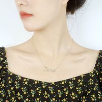2021 Korean Fashion Niche Design Love Letter Copper Pendant Inlaid Zircon Clavicle Chain main image 5