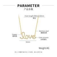 2021 Korean Fashion Niche Design Love Letter Copper Pendant Inlaid Zircon Clavicle Chain main image 6