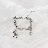 Opk Ornament Japanese And Korean Simple Titanium Steel Trojan Bracelet Ins Niche Design Cold Style Student Girlfriends Jewelry main image 4