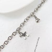 Opk Ornament Japanese And Korean Simple Titanium Steel Trojan Bracelet Ins Niche Design Cold Style Student Girlfriends Jewelry main image 5