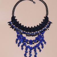 Grenz Überschreiten Der Heißer Verkauf Einfache Und Vielseitige Mode Saphir Luxus Retro Legierung Halskette Weibliche Accessoires main image 4