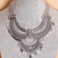 European And American High Profile Retro Ethnic Alloy Diamond-studded Necklace Short Clavicle Chain Jewelry Wholesale main image 1