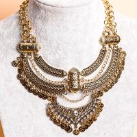 European And American High Profile Retro Ethnic Alloy Diamond-studded Necklace Short Clavicle Chain Jewelry Wholesale main image 3
