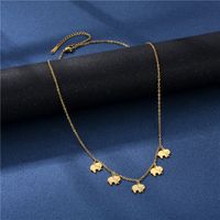 Cross-border New Product Small Elephant Simple Golden Stainless Steel Necklace Elephant Clavicle Chain Accessories main image 1