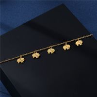 Cross-border New Product Small Elephant Simple Golden Stainless Steel Necklace Elephant Clavicle Chain Accessories main image 5