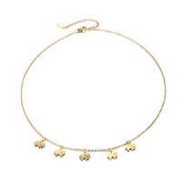 Cross-border New Product Small Elephant Simple Golden Stainless Steel Necklace Elephant Clavicle Chain Accessories main image 6