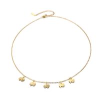 Nouveau Produit Transfrontalier Petit Éléphant Simple Collier En Acier Inoxydable Doré Éléphant Chaîne De Clavicule Accessoires main image 6