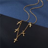 European And American Trend New 18k Cross Pendant Necklace Stainless Steel Cross Necklace main image 3