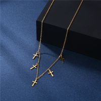 European And American Trend New 18k Cross Pendant Necklace Stainless Steel Cross Necklace main image 4