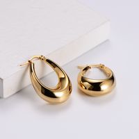 1 Pair French Style Water Droplets Plating Stainless Steel 18K Gold Plated Earrings main image 1