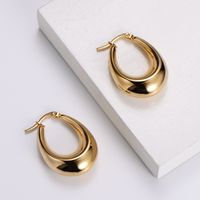 1 Pair French Style Water Droplets Plating Stainless Steel 18K Gold Plated Earrings main image 2